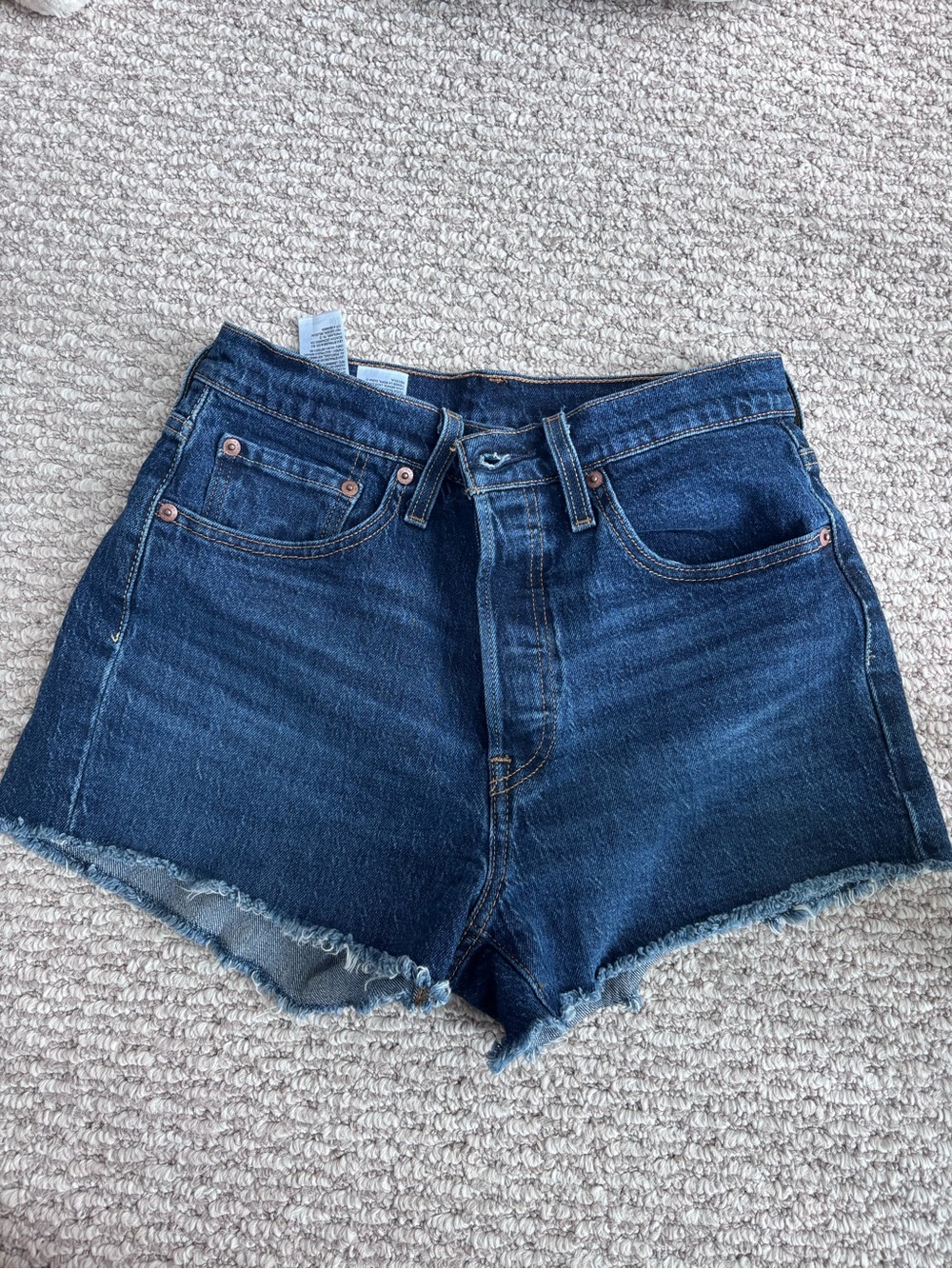 Levi’s 501 Dark Blue Denim Women’s High-Rise Cutoff Shorts